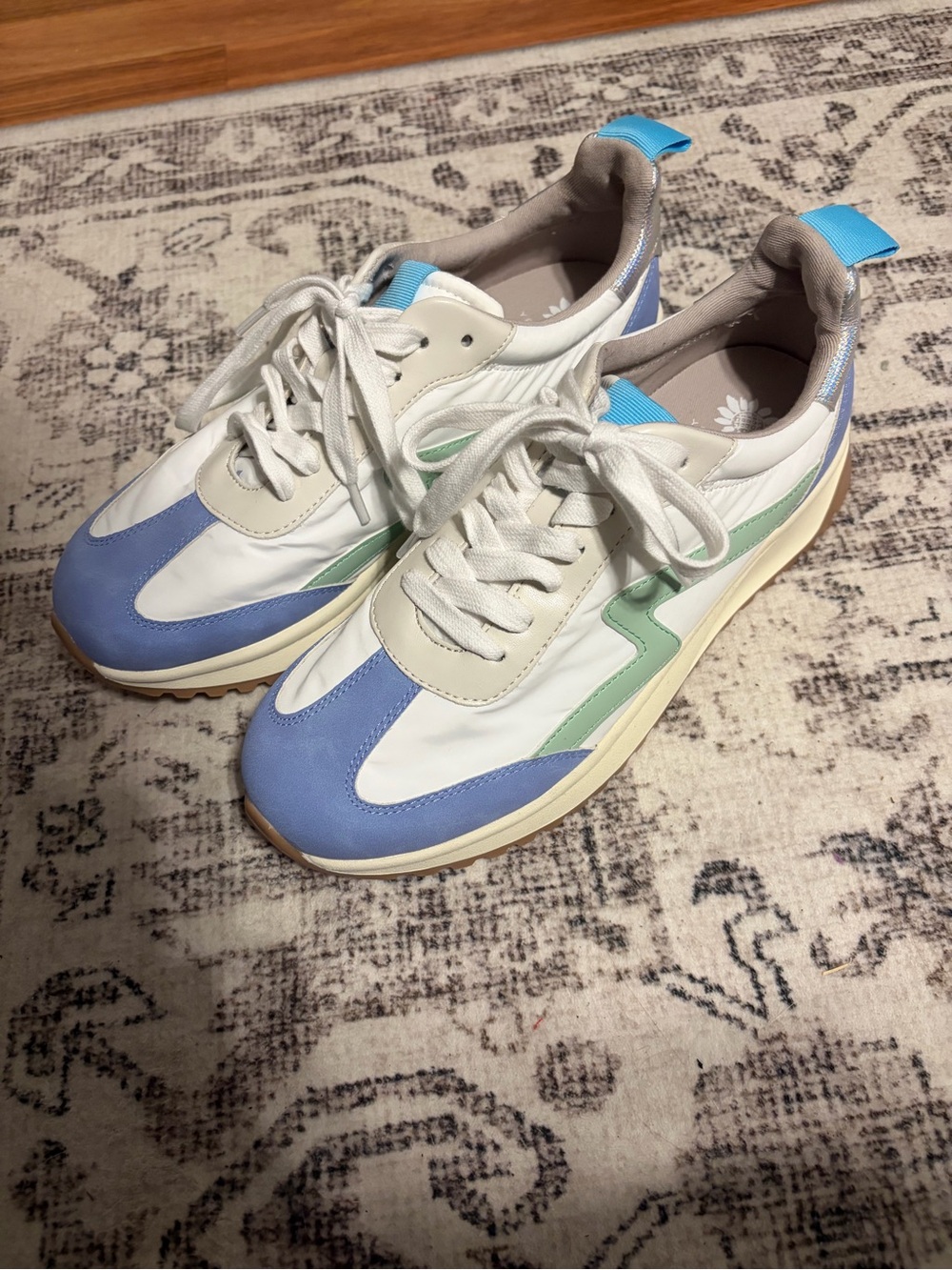 Yellowbox White Sneakers with Blue and Mint Accents